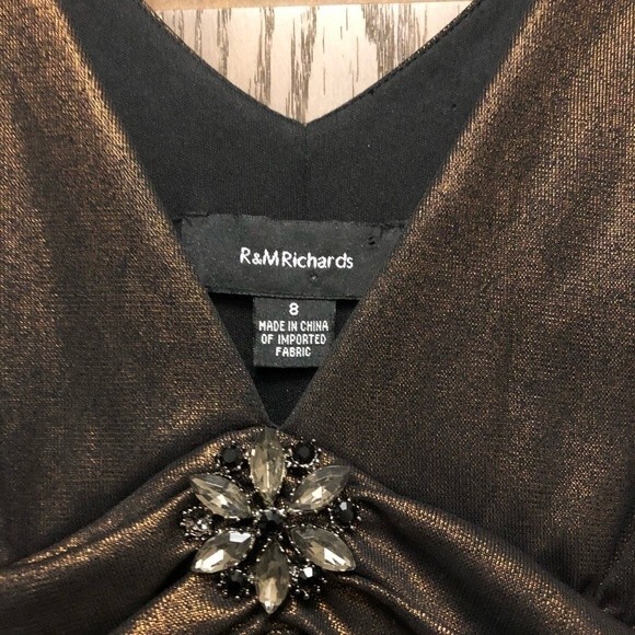 R&M Richards metallic bronze sheen dress s… - Picture 6 of 10